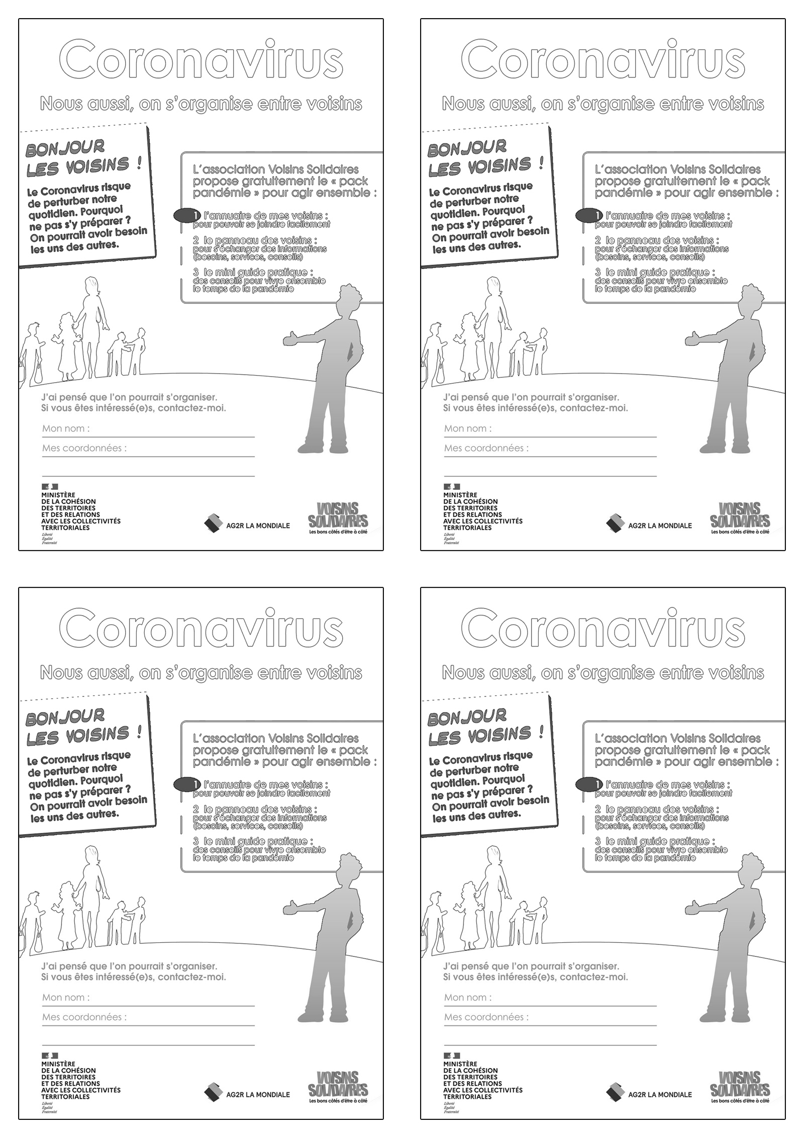 Je propose mes services, 4 affichettes sur une feuille A4 Je propose messervices 4 sur A4