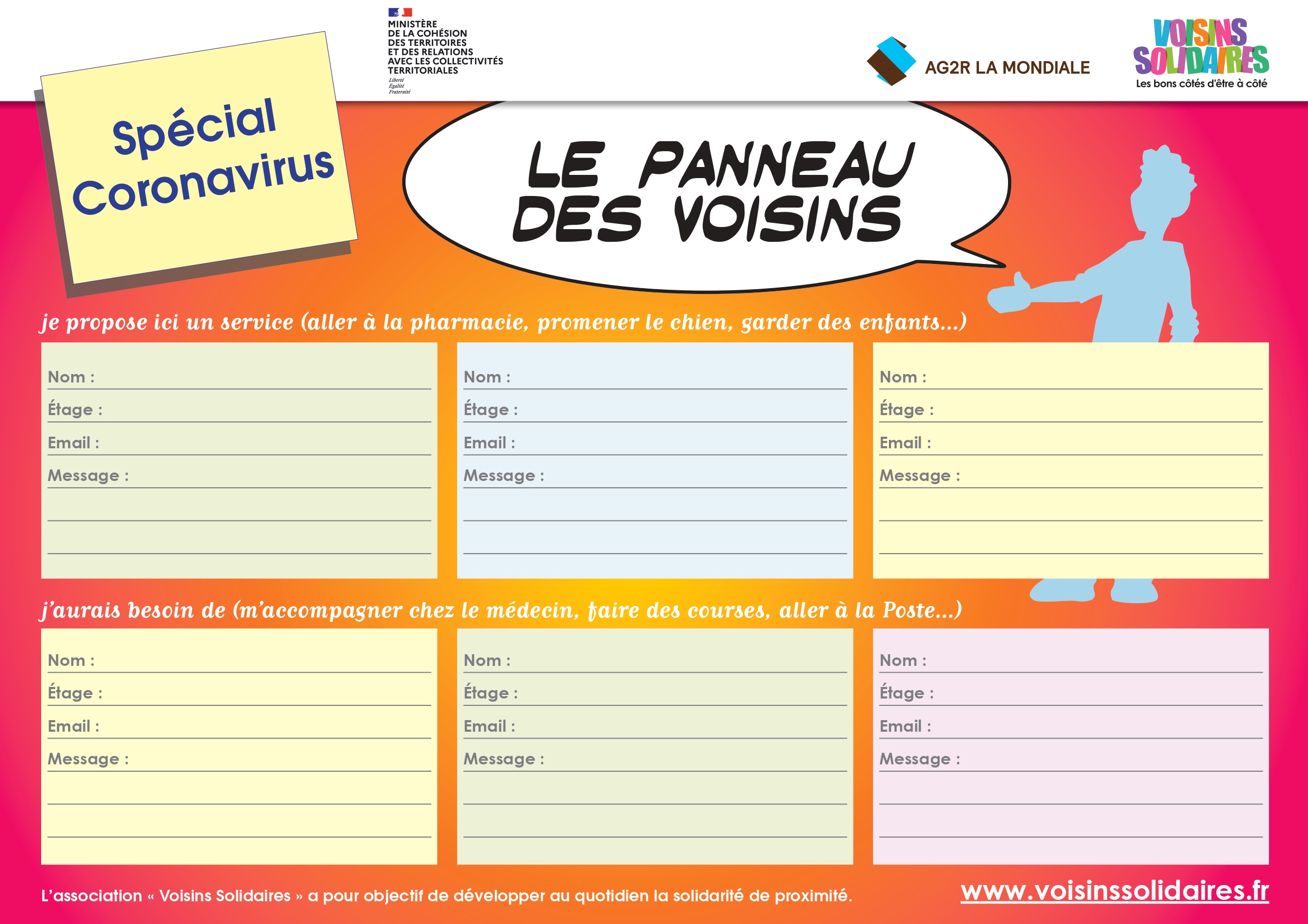 Panneau des voisins Panneau des voisins