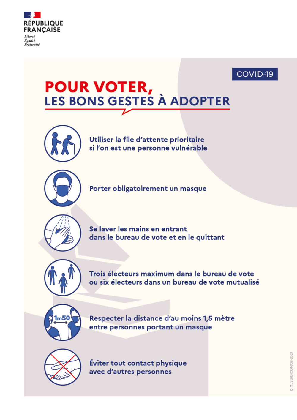Pour voter bons gestes à adopter
