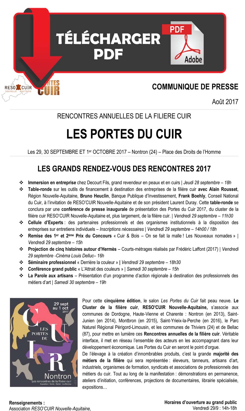Communiqué de presse télécharger communiqué de presse