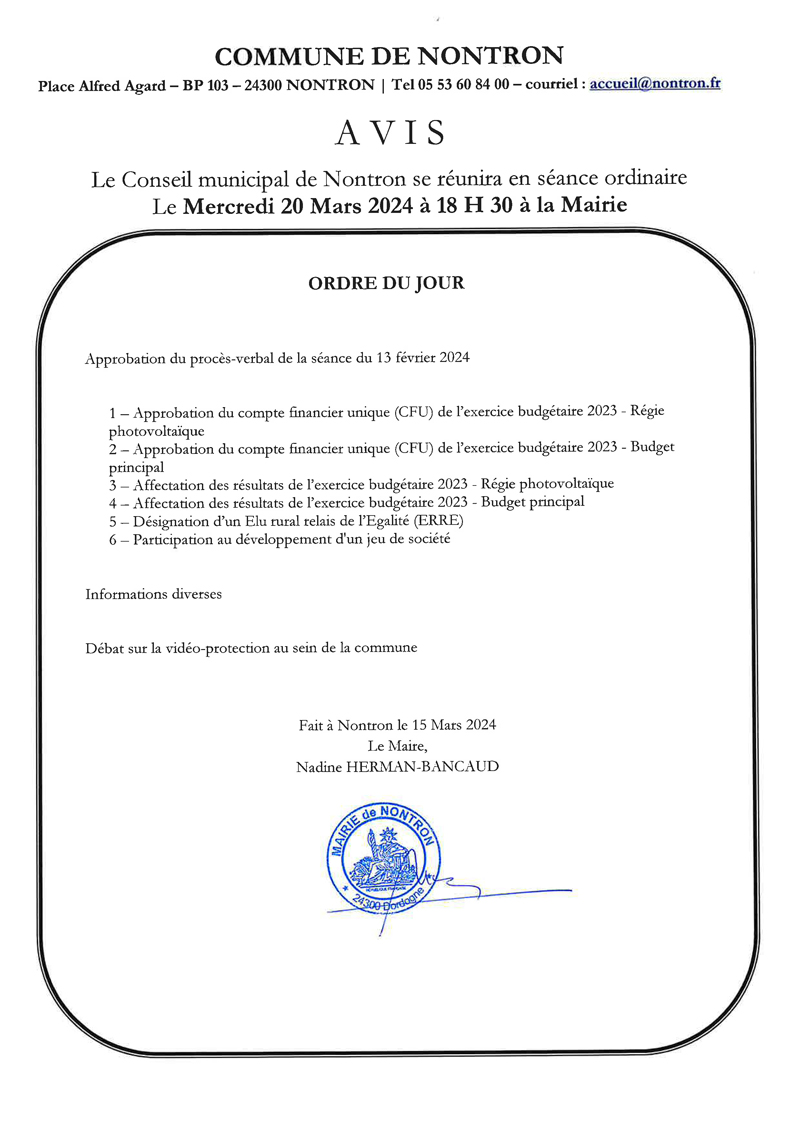 AVIS CM du 20 mars 2024
