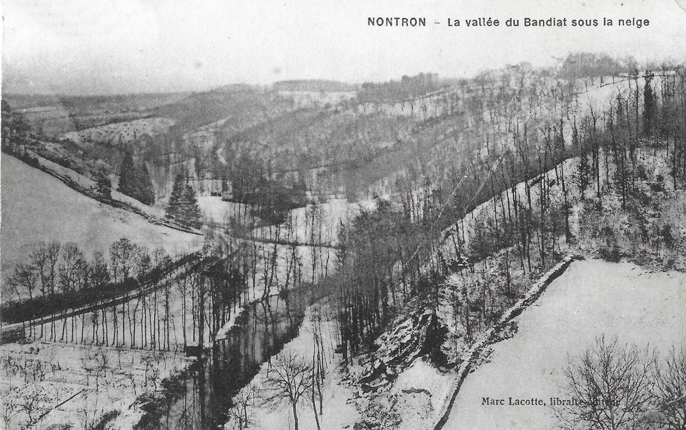 La vallée du Bandiat sous la neige 1906