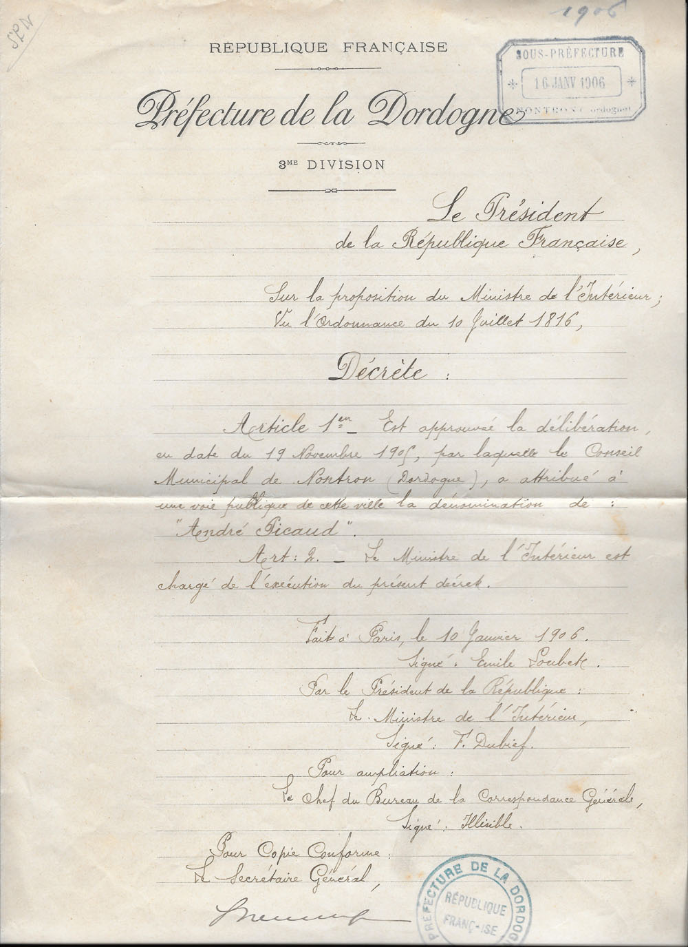 Rue Picaud 1906